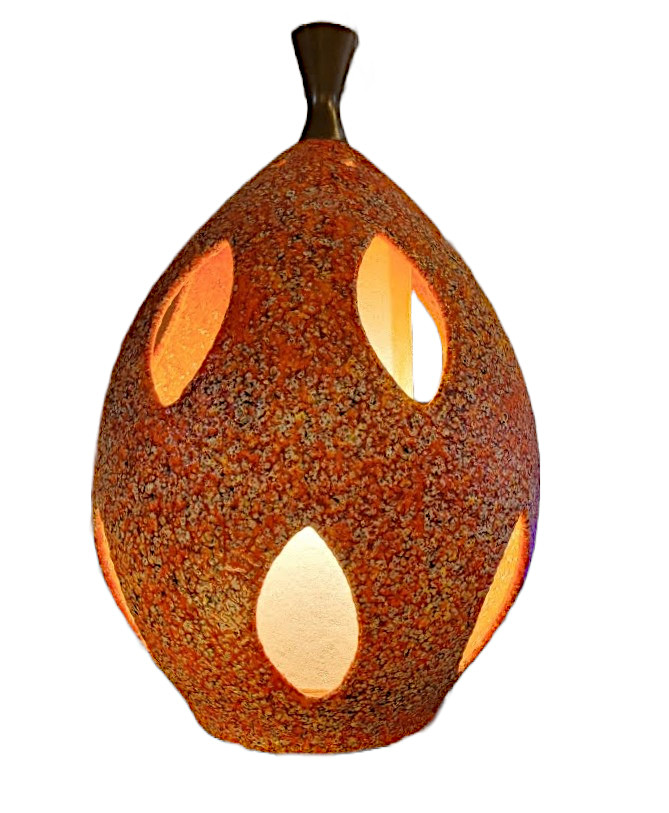 Magnificent MCM Orange Ceramic Swag Lamp