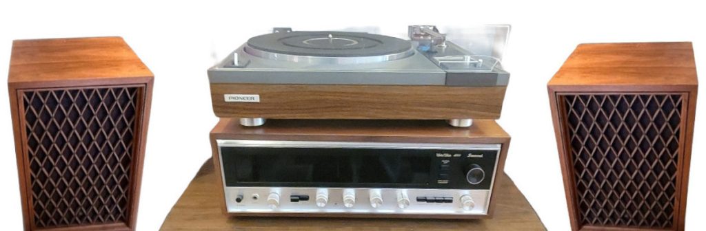 Vintage Pioneer Turntable & Speakers with Sansui Receiver